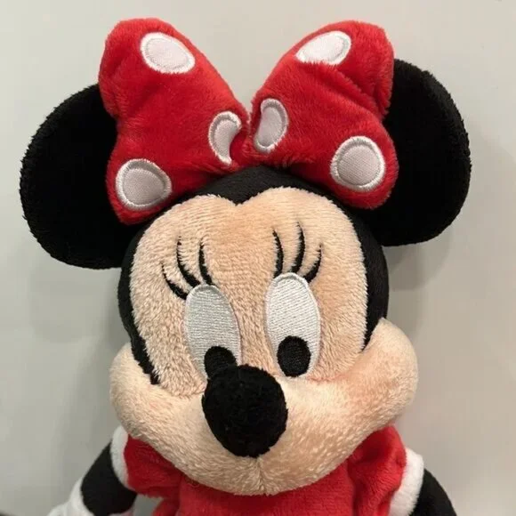 DISNEY PARKS MINNIE MOUSE Plush Toy Doll 13.5” RED POLKA DOTS DRESS BOW - Picture 2 of 6
